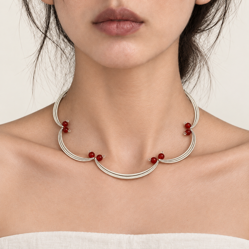 Crimson Arc Necklace