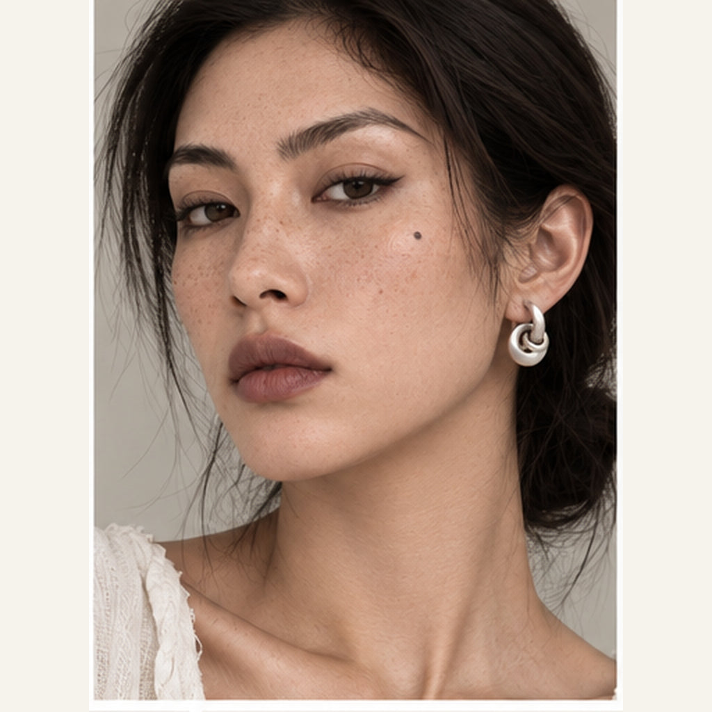 Knot Hoop Studs