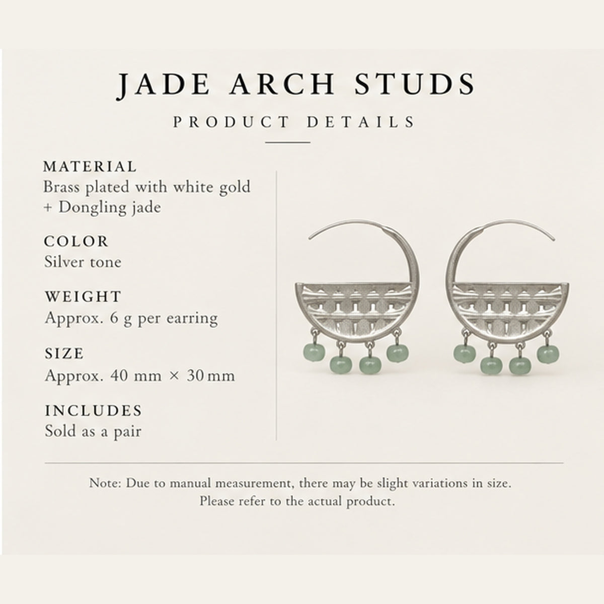Jade Arch Studs