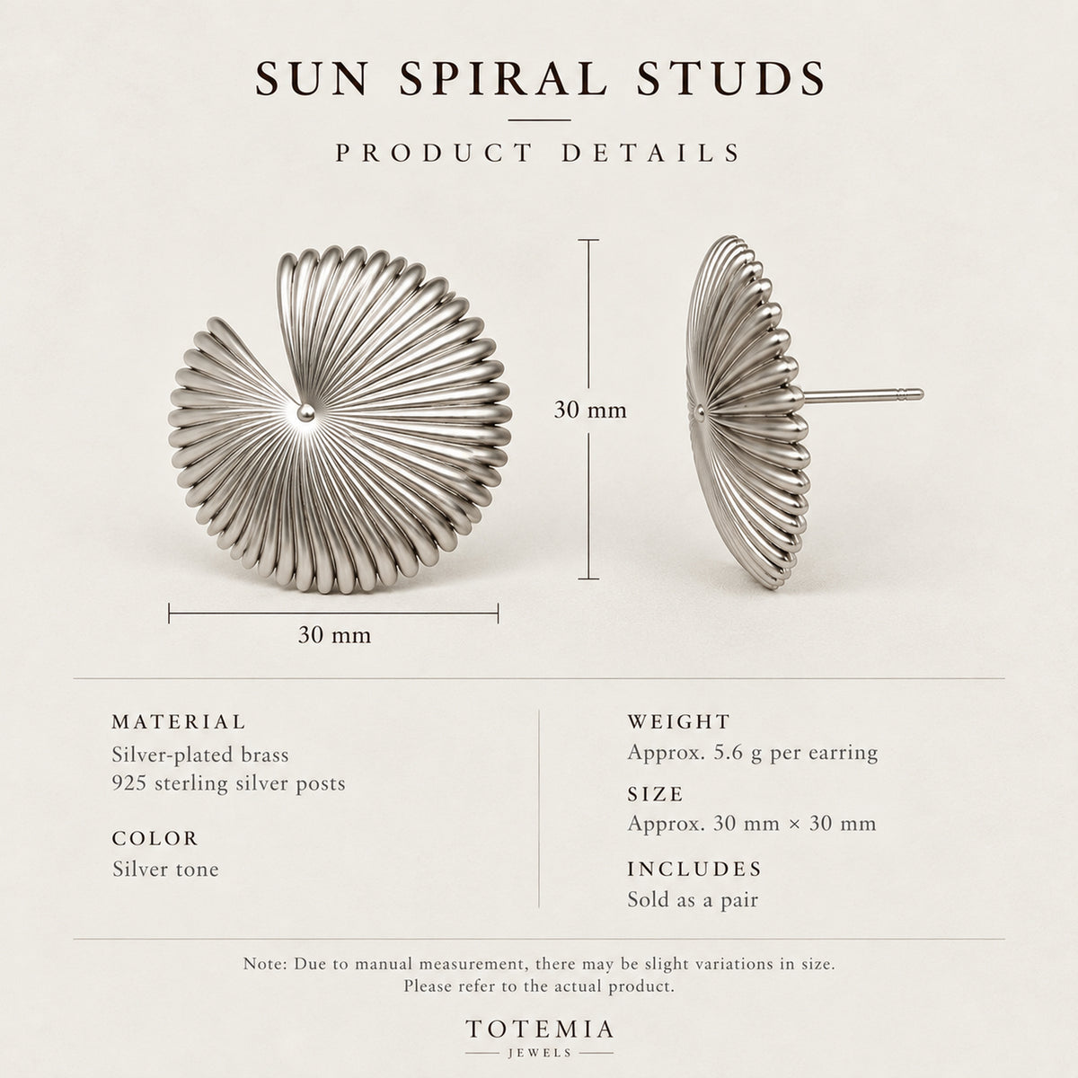 Sun Spiral Studs