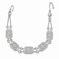 Botanical Filigree Bracelet with five floral openwork links, shown in a U shape